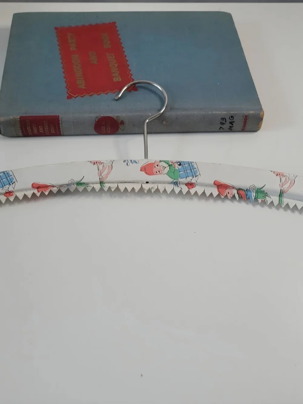 Children's Printed Padded Hangers - White with Multicolor Cartoon Print